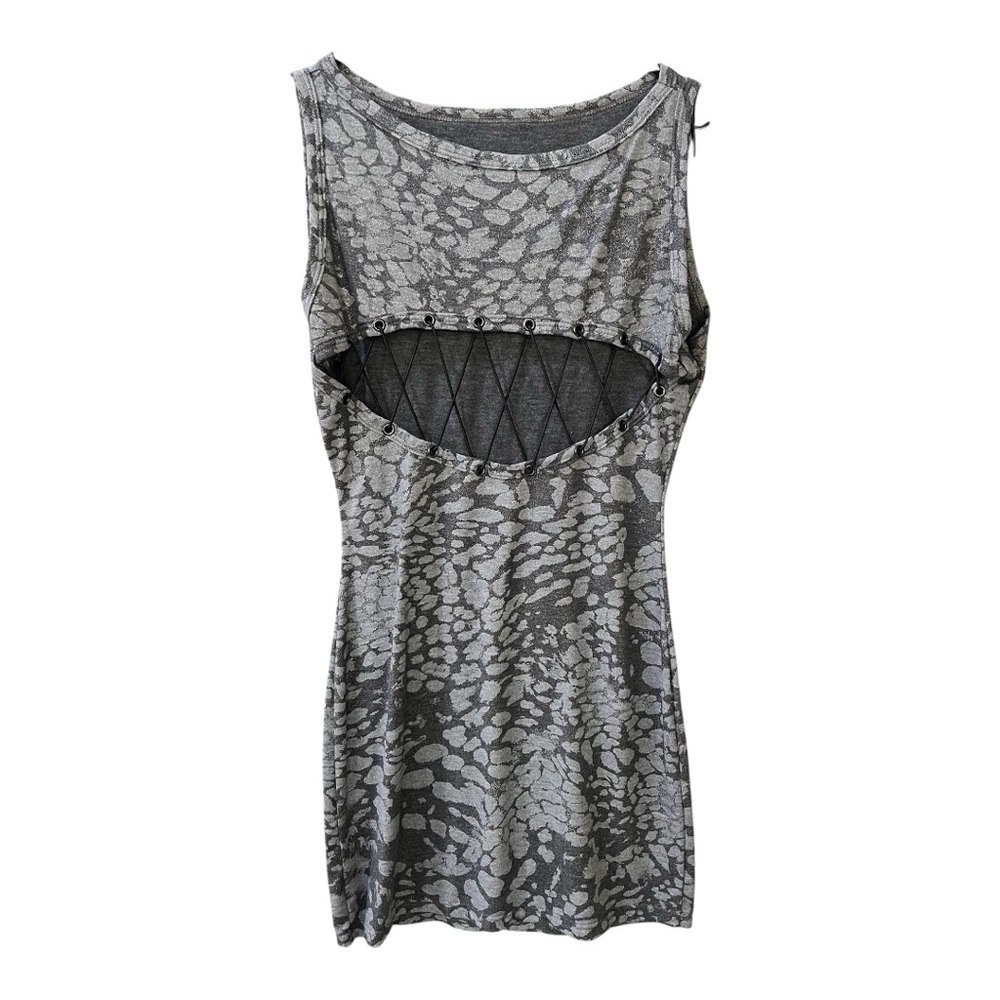 Gray Sleeveless Cutout Dress